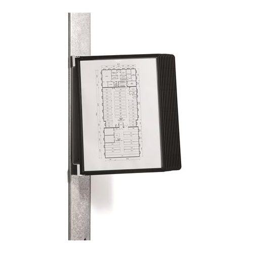 Bemutatótábla tartó, fali, mágneses, 10 db bemutatótáblával, DURABLE "VARIO® 10 MAGNET", fekete