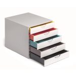 Irattároló, műanyag, 5 fiókos, DURABLE "VARICOLOR® 5", fehér