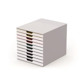   Irattároló, műanyag, 10 fiókos, DURABLE "VARICOLOR® 10", fehér