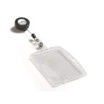 Azonosítókártya-tartó, kihúzható, akril, zárt, DURABLE