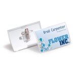 Névkitűző, csíptetővel és tűvel, PP, 54x90 mm, DURABLE "CLICK FOLD"