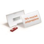 Névkitűző, mágneses, 54x90 mm, DURABLE "CLICK FOLD", áttetsző