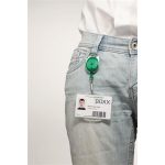 Azonosítókártya-tartó, kihúzható, karabineres, DURABLE "STYLE, zöld