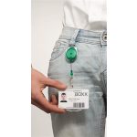 Azonosítókártya-tartó, kihúzható, karabineres, DURABLE "STYLE, zöld