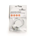 Azonosítókártya-tartó, kihúzható, patentos, DURABLE "Extra strong", fehér