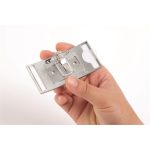 Névkitűző, 34x74 mm, mágneses, DURABLE "CLASSIC", ezüst