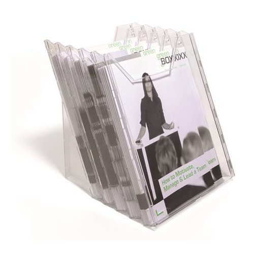 Prospektustartó, asztali és fali, álló, A4, DURABLE "COMBIBOXX® XL", áttetsző
