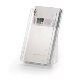  Prospektustartó, asztali és fali, álló, 1/3 A4, DURABLE "COMBIBOXX® M", áttetsző