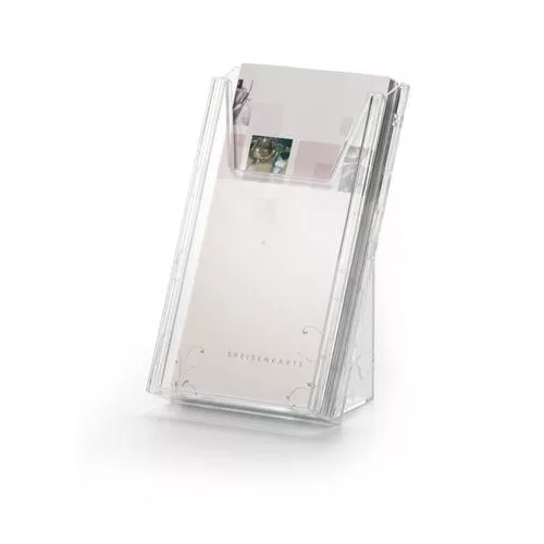 Prospektustartó, asztali és fali, álló, 1/3 A4, DURABLE "COMBIBOXX® M", áttetsző