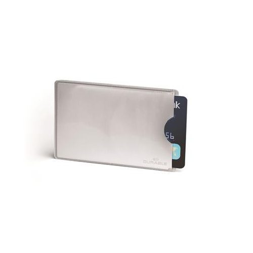 Bankkártyatartó, 1 db-os, RFID védelemmel, DURABLE, ezüst