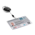 Azonosítókártya-tartó, kihúzható, karabineres, DURABLE "Style", fekete