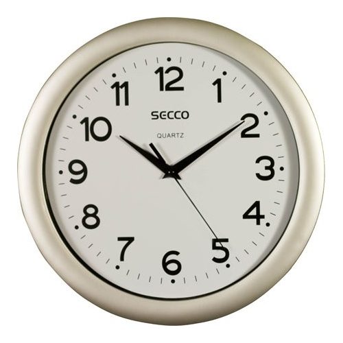 Falióra, 28,5 cm, SECCO "Sweep Second",ezüst színű keret