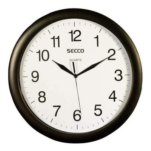 Falióra, 33 cm, SECCO, fekete keretes