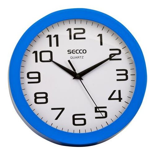 Falióra, 24,5 cm, kék keretes, SECCO "Sweep second"