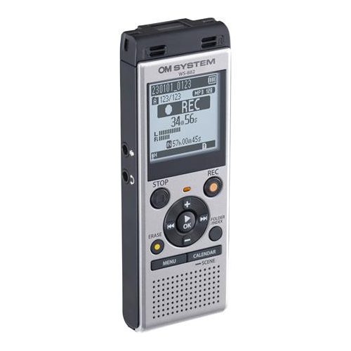 Diktafon, digitális, 4 GB memória,OM SYSTEM "WS-882", ezüst