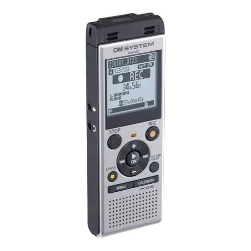 Diktafon, digitális, 4 GB memória,OM SYSTEM "WS-882", ezüst