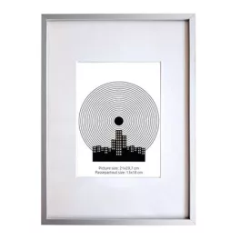   Képkeret, 21x29,7 cm, aluminium keret, "Fotoplus", ezüst