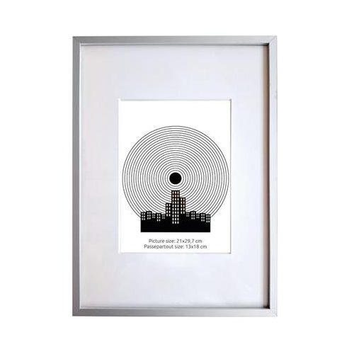Képkeret, 21x29,7 cm, aluminium keret, "Fotoplus", ezüst