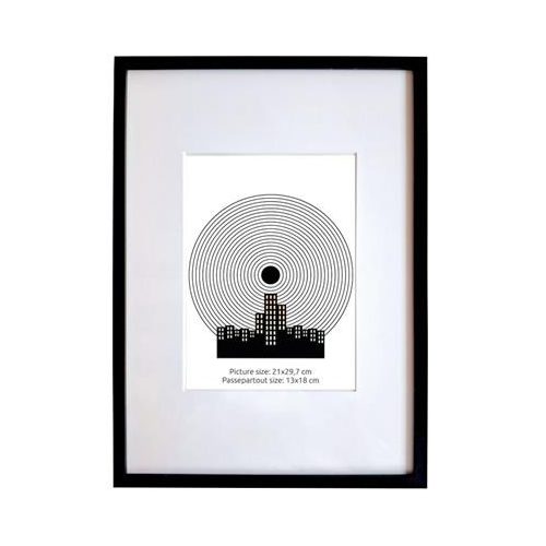 Képkeret, 21x29,7 cm, aluminium keret, "Fotoplus", fekete