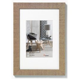 Képkeret,fa, 10x15 cm, "Home" barna