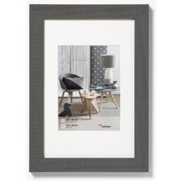Képkeret,fa, 10x15 cm, " Home" szürke