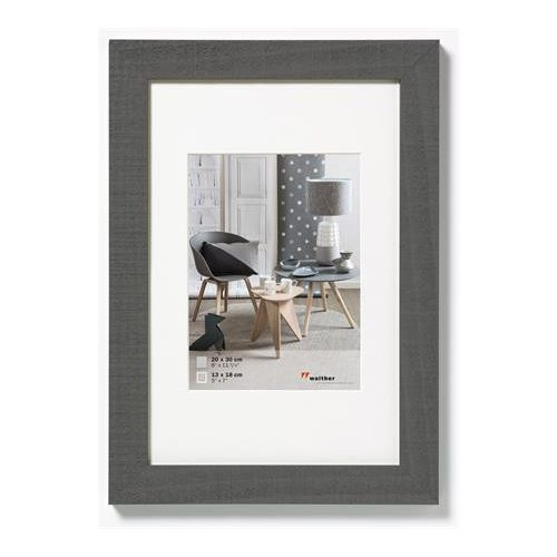 Képkeret,fa, 10x15 cm, " Home" szürke