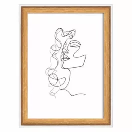 Képkeret, fa, 13x18 cm, "Silhouette", natúr