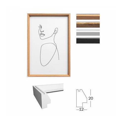 Képkeret, fa, 30x40 cm, "Silhouette", natúr