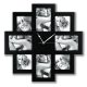 Képkeret, galéria, műanyag, 4 db 10x15 cm, 4 db 10x10 cm, órával, "Zep Taranto", fekete