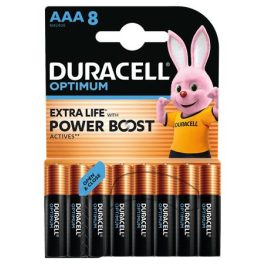   Elem, AAA mikro, 8 db, műanyagmentes, DURACELL "Optimum"