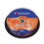 DVD+R lemez, AZO, 4,7GB, 16x, 10 db, hengeren, VERBATIM
