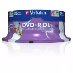 DVD+R lemez, kétrétegű, nyomtatható, no-ID, 8,5GB, 8x, 25 db, hengeren, VERBATIM "Double Layer"