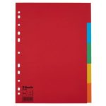 Regiszter, karton, A4, 5 részes, ESSELTE "Economy", színes