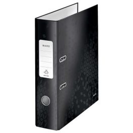   Iratrendező, 80 mm, A4, karton, LEITZ "180 Wow", fekete
