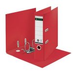 Iratrendező, 80 mm, A4, karton, újrahasznosított, LEITZ "180 Recycle", piros