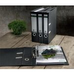 Iratrendező, 50 mm, A4, karton, újrahasznosított, LEITZ "180 Recycle", fekete