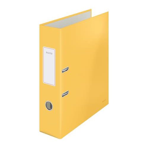 Iratrendező, 80 mm, A4, karton, 180°, LEITZ "Cosy Soft Touch", melegsárga
