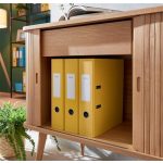 Iratrendező, 80 mm, A4, karton, 180°, LEITZ "Cosy Soft Touch", melegsárga