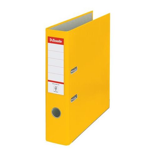 Iratrendező, 75 mm, A4, PP/karton, élvédő sínnel, ESSELTE "Economy", sárga