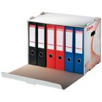 Archiválókonténer, karton, előre nyíló, iratrendezőnek, ESSELTE "Standard", fehér