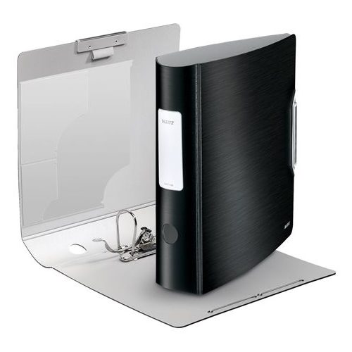 Iratrendező, 82 mm, A4, PP, LEITZ "180 Active Style", szaténfekete