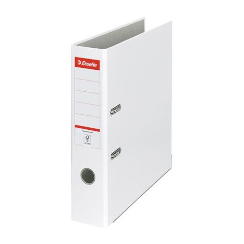 Iratrendező, 75 mm, A4, PP/karton, élvédő sínnel, ESSELTE "Economy", fehér