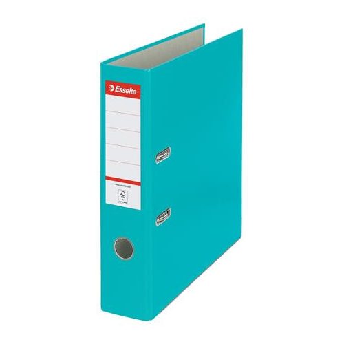 Iratrendező, 75 mm, A4, PP/karton, élvédő sínnel, ESSELTE "Economy", türkiz
