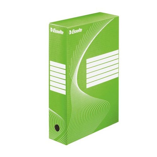Archiválódoboz, A4, 80 mm, karton, ESSELTE "Boxycolor", zöld