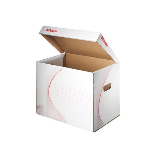 Archiválókonténer, karton, felfelé nyíló, ESSELTE "Standard", fehér