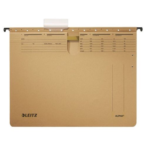Függőmappa, gyorsfűzős, karton, A4, LEITZ "Alpha", natúr