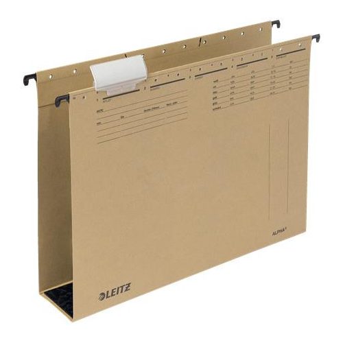 Függőmappa, karton, 60 mm, LEITZ "Alpha" natúr
