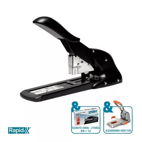 Tűzőgép, nagyteljesítményű, 9/8-14, 110 lap, RAPID "HD110", fekete/szürke