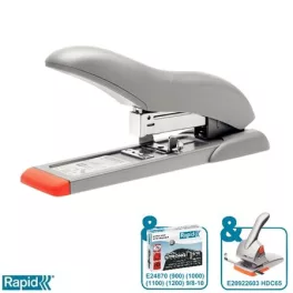   Tűzőgép, nagyteljesítményű, 9/8, 9/10, 70 lap, RAPID "HD70 Fashion", ezüst/narancssárga