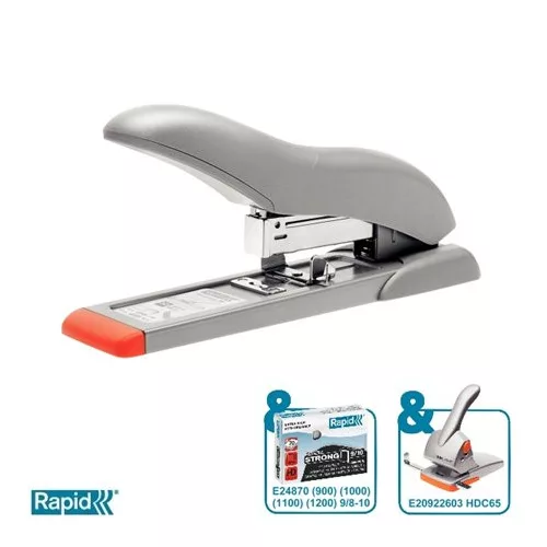 Tűzőgép, nagyteljesítményű, 9/8, 9/10, 70 lap, RAPID "HD70 Fashion", ezüst/narancssárga